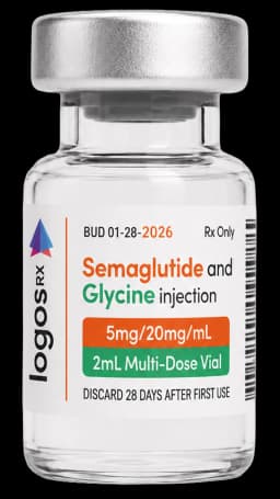 Logos RX Semaglutide and Glycine 5 mg/mL, 2 mL vial