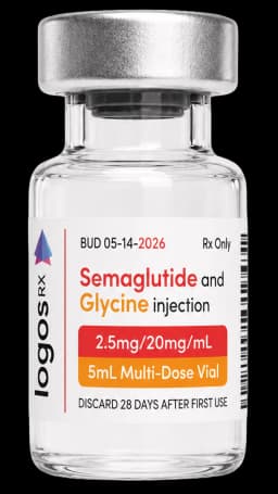 Logos RX Semaglutide and Glycine 2.5 mg/mL, 5 mL vial