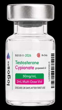 Logos RX Testosterone Cypionate 50 mg/mL, 2 mL vial