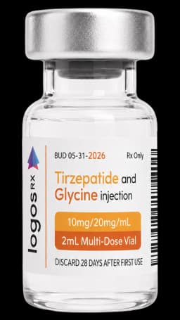 Logos RX Tirzepatide and Glycine 10 mg/mL, 2 mL vial