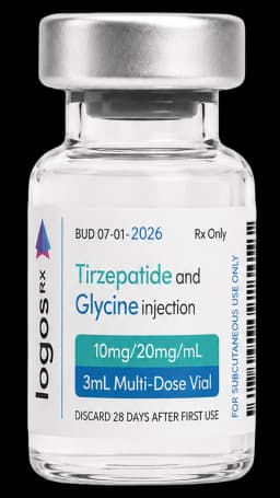 Logos RX Tirzepatide and Glycine 10 mg/mL, 3 mL vial
