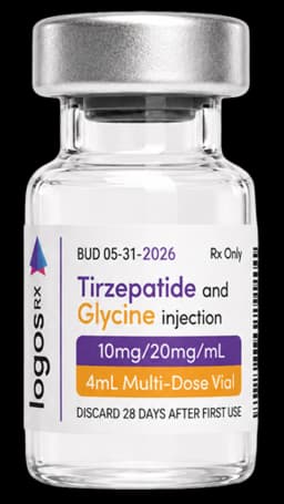 Logos RX Tirzepatide and Glycine 10 mg/mL, 4 mL vial