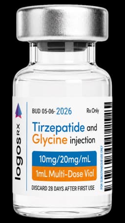 Logos RX Tirzepatide and Glycine 10 mg/mL, 1 mL vial